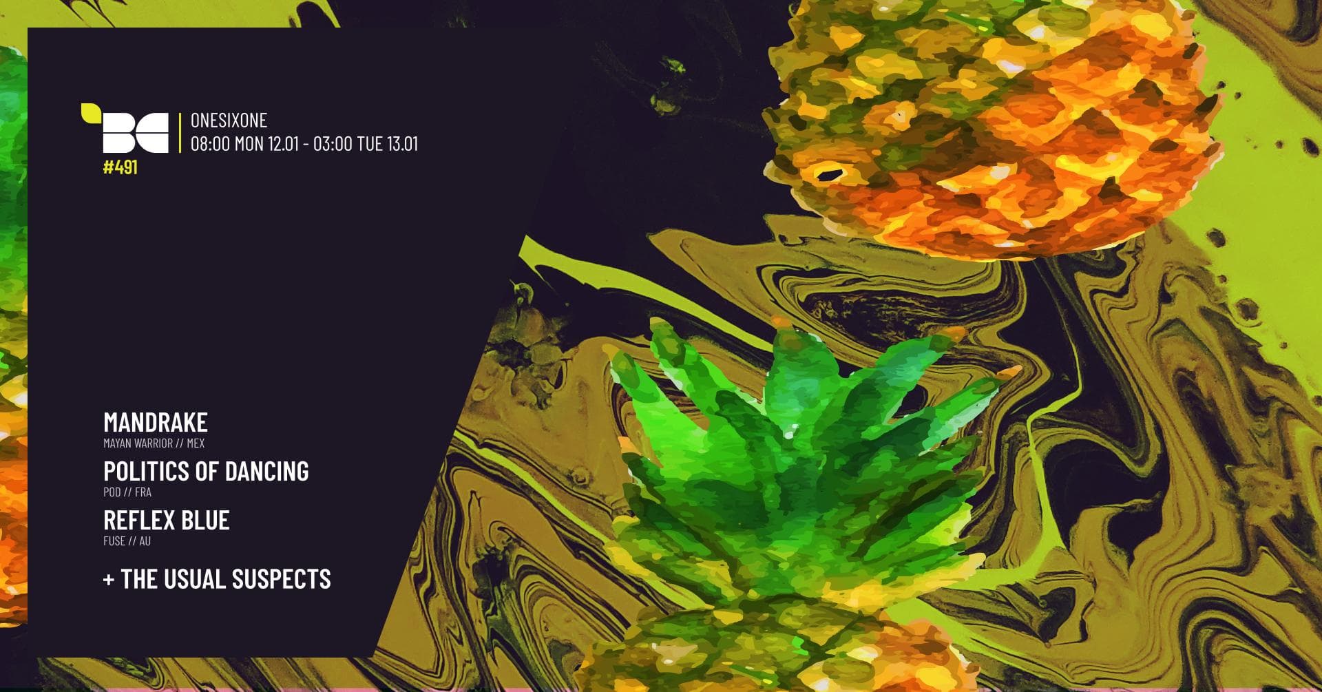 Breakfast Club #491 (Politics Of Dancing, Reflex Blue, Mandrake)