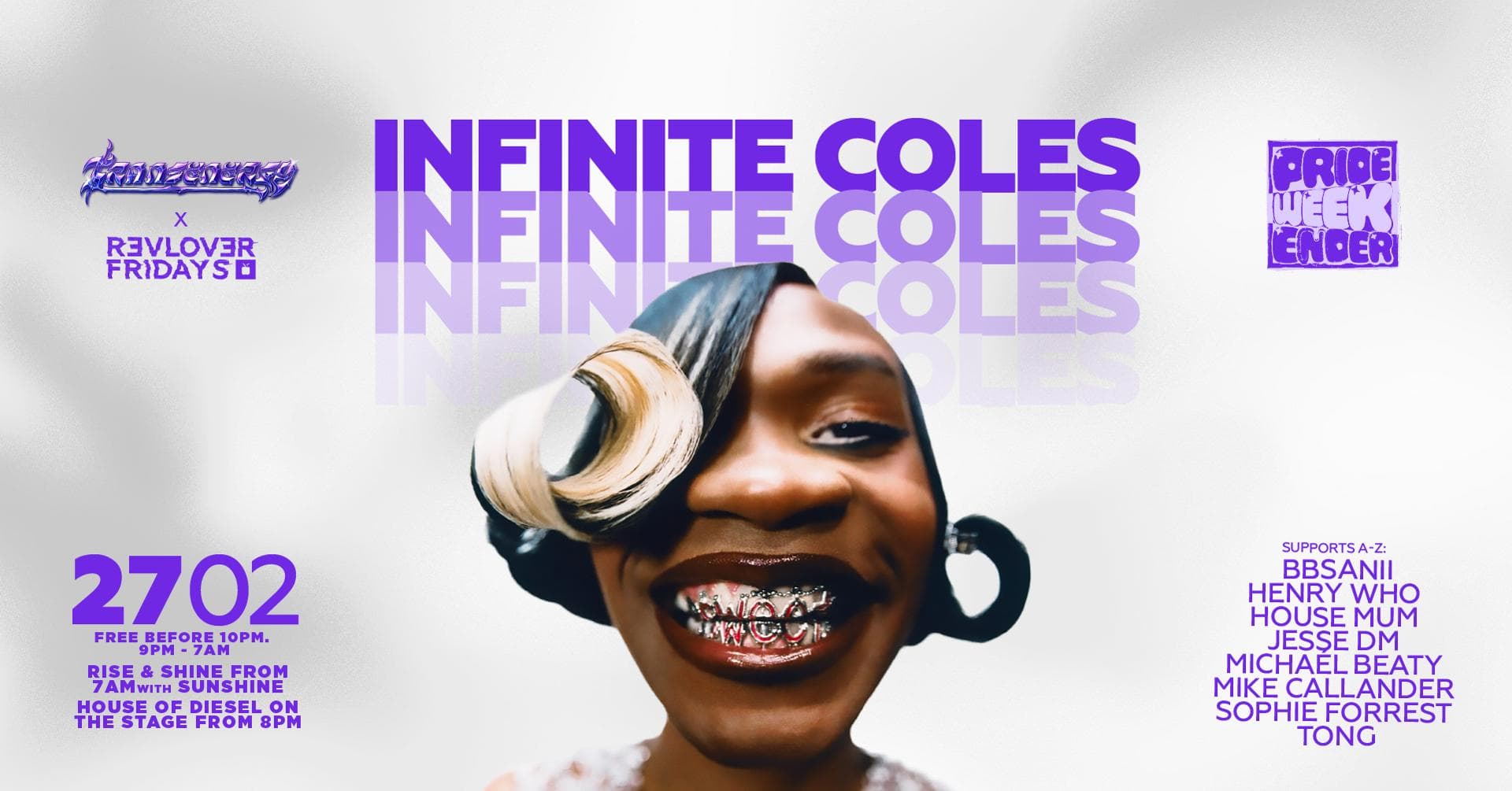 Infinite Coles (US) — Transenergy & Revolver Fridays (Pride Weekender)