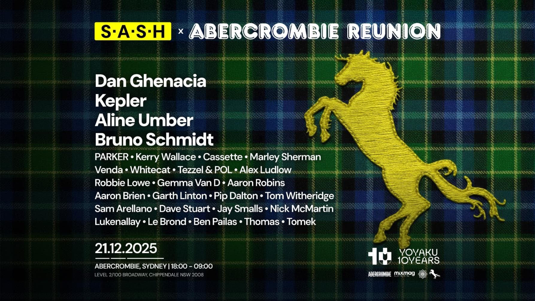 ★ S.A.S.H x The Abercrombie Reunion ★ 10 Years of Yoyaku ★ Sun 21st Dec ★