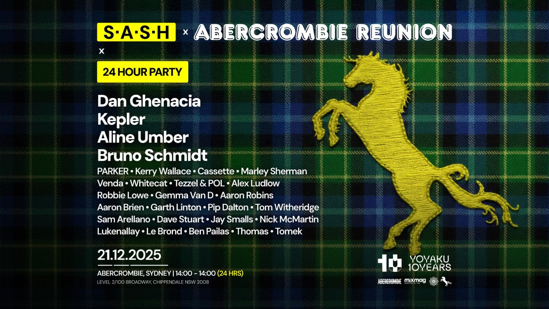 ★ S.A.S.H x The Abercrombie Reunion ★ 24 Hour Party ★ 10 Years of Yoyaku ★ Sun 21st Dec ★